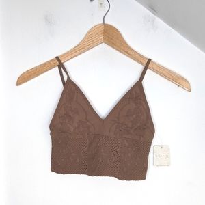 Free People Brown Lace Bralette